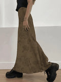 Vintage Mesh Floral Brown Maxi Skirt- Outfit