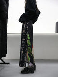 Emo Women Harajuku Japanese Streetwear Gothic Black Fairy Grunge Skirts A-line Straight Long Skirt Fairycore Alt