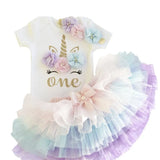 Pink My Little Girl First 1st Birthday Party Dress Tutu Cake Smash Outfits Infant Kid Dress Baby Girl Baptism Clothes 9