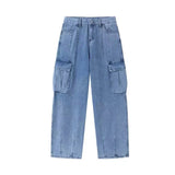 High Street Pocket Baggy Cargo Jeans-Outfit