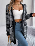And Winter Casual Lattice Pocket Long-Sleeved Cardigan Sweater Jacket Christmas Women's