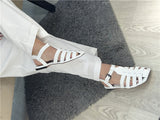 Onlymaker Brand Women's Flat Sandals Summer Casual Soft Genuine Leather Summer Roman Female Big Size Fashion