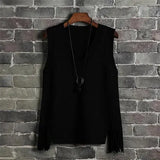 Sweater Vest Women Casual Loose Fringed Student Knitted Halter Korean Version of The Wild 2021 Spring Jumper
