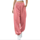 Elastic-waist High Wide-leg Cropped Loose Large