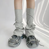 Women Y2k Socks Japanese Lolita Sweet Girl Leg Warmer Knit Sock Bandage Solid Knitted Foot Cover Cosplay Punk Autumn