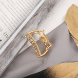 Women Girls Cute Heart Hollow Geometric Gold Alloy Hair Claws Sweet Headband Hair Clips Hairpins Fashion Hair