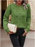 Point T-Shirt With Long-Sleeved Knitted Jersey Temperament Elegant Loose