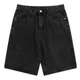 Waisted Denim Shorts Women Summer Korean Fashion Y2k Bottoms White Retro Blue Black Jeans Knee Length Female Jean