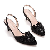Cm Light-Mouthed Pointed Sandals Discolored Cloth Thin Heel Large Banquet Sandals Women 42 Yards 43 Yards High Heel