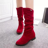 Zingj 2023 New Boots Women's High Boots Martin Boots Velvet Frosted Round Head Thin Legs Women's Shoes- Outfit