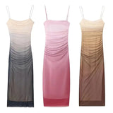 Summer New Women's Fashion Leisure Vacation Wind Silk Net Print Dress