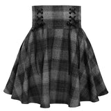 Harajuku Skirt Streetwear Black Grey Plaid Punk Woman Mini Skater Hip Hop Casual College Lolita Steampunk Vintage