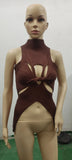 Zingj Irregular Sleeveless Hollow Out Kink Wool Woven Vest Women's Fashion Half High Collar Solid Color Crop Top-Outfit