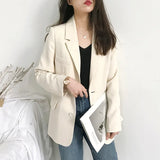 Suit Jacket Woman's New 2025 Korean Version Of Spring And Autumn Leisure Loose Net Red Autumn Suit Top British Style
