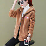 Hoodie Women Winter Warm Hoodies Long Sleeve Sweatshirts Black White Hoodie For Women Zipper Coat Jackets
