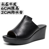 Comfortable Outside Slope And Slippers Women's Summer Fashion High-Heeling Waterproof Table Thick Bottom Pine Cake Cool Drag And Word