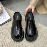 Version Of The Baotou Half Drag Woman 2025 Spring New Pine Cake Thick-Sed Muller Shoes Small Man To Increase The Lazy Cold