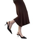 Zingj Small Fragrant Wind High Heel Head Head Sandals Female 2024 New Summer Thin Heel Pointed Toe Foot Single Shoes-Outfit