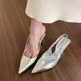 High Heels Pointed Temperament Baotou Sandals Fairy Shoes 2025 New Spring And Summer French After Empty