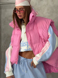 Color Lunch Break Bread Cotton Clothes High-End Zipper Cardigan Warm Fashion Hot Single Vest Sleeveless