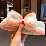 Face Hair Holder Hairbands Soft Warm Coral Fleece Bow Animal Ears Headband For Women Girls Turban Fashion Hair