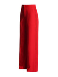 Zingj Spring New Fashion Temperament Pure Color High Waist Straight Tube Side Diamond Decoration Splicing Advanced Sense Long Suit