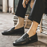 Zingj Dou Dou Shoes Men's Leather Shoes Business Casual Leather Shoes Male Korean Version Personality Punk Wind Lazy Man Shoes