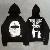 Street Harajuku Fashion Retro Skull Print Hoodie Y2k Couples Street Clothing