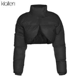 Fashion Casual Autumn Winter Solid Slim Short Cotton-Padded Jacket For Women 2021 New Simple Street Outerwear