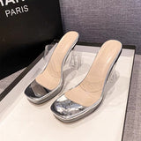 Ultra-High Heels T-Model Show Show Shoes Transparent Crystal Cool Tug Fish Mouth Waterproof Table Coarse Heel