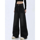 Vintage Dark Wash Patchwork Wide Leg JeansOutfit
