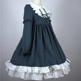 Japanese Kawaii Sweet Lolita Dresses Peter Pan Collar Ruffles Vestido Mujer Bowknot Patchwork Princess Party Femme