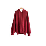 Zingj Hoodie Lazy Red Sweater Women's 2024 Autumn / Winter New Loose Head Sweater Design Sense Top Tide-Outfit