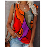 T Shirt Tops Women Sleeveless Summer O-neck T-Shirts Casual Graphic Harajuku Plus Size Elegant Pullover Tank Tops