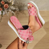 Zingj Summer New Ladies Slope With Thick Bottom Fish Mouth Slippers Large Size High Heel Cool Slippers
