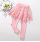 Cotton Baby Girls Leggings Lace Princess Skirt-pants Spring Autumn Children Slim Skirt Trousers for 2-6 Years Kids