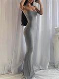 Slip Sleeveless Backless Maxi Dress Women 2022 Y2k Summer Bodycon Sexy Elegant Outfits Ladies Birthday Party Club