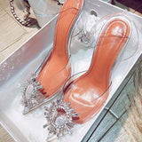 high-heel transparent sandals female 2021 new i wild fairy style stiletto princess crystal