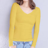 2022 Brand New Cotton Women's T-shirt Long-sleeved Solid Color Women T-shirts Leisure Woman T shirt for Female Tops