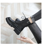 Zingj Women's Long Boots Autumn 2023 New Mix With Thick Platform Martin Boots Thin Boots Short Boots Spring And Autumn Single Boots-Outfit