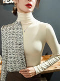 Zingj Skin High Collar German Velvet Bottom Shirt Women's New Autumn Add Velvet Add Thick Slim Inside With Pile Collar