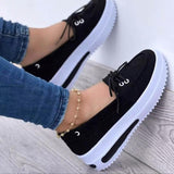 New Thick-Soled Round Head With One-Legged Pedal Lef Shoes Large-Size Women's Casual Single