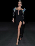 Bandage Dress 2022 Women Maxi Long Bandage Dress Elegant Sexy Evening Party Dress High Quality Summer Club