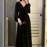 Women Spring Women Maxi Robe Elegant Ladies Long Lantern Sleeve Fashion Vestdios Female Party High Waist