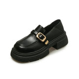 Zingj 2024 New British Style Black Leather Shoes With Mary Jane Shoes-Outfit
