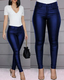Leather Pants Black Sexy Stretch Bodycon Trousers Women High Waist Long Casual pencil pants top S-3XL plus size Spring