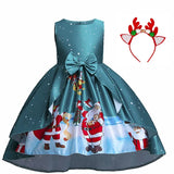 Christmas Dress Xmas Party Dresses 4-10 Y Vestido Natal Red Clothing New Years Dresses girls Free Band Halloween