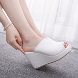 Cm Fish Mouth Slope With Large-Size Cool Slippers Waterproof Table Sandals Roman Sandals New