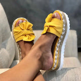 Bowknot Sandals 2020 Summer Cute Casual Daily Comfy Slip On Platform Ladies Sandals Dress Party Peep Toe Female