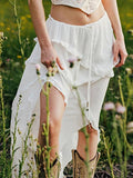 Ruffle Slit Midi Skirt- Outfit